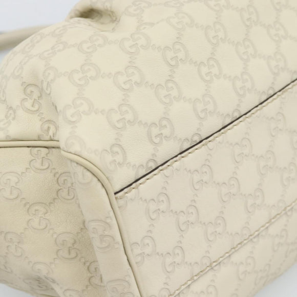 GUCCI GG Canvas Guccissima Sukey Hand Bag Leather Ivory Gold 211944 Auth 185032V