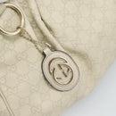 GUCCI GG Canvas Guccissima Sukey Hand Bag Leather Ivory Gold 211944 Auth 185032V-17