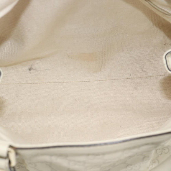 GUCCI GG Canvas Guccissima Sukey Hand Bag Leather Ivory Gold 211944 Auth 185032V