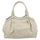 GUCCI GG Canvas Guccissima Sukey Hand Bag Leather Ivory Gold 211944 Auth 185032V-2
