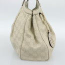 GUCCI GG Canvas Guccissima Sukey Hand Bag Leather Ivory Gold 211944 Auth 185032V-3