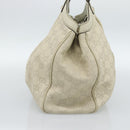 GUCCI GG Canvas Guccissima Sukey Hand Bag Leather Ivory Gold 211944 Auth 185032V-4
