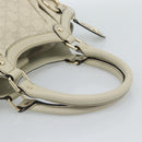 GUCCI GG Canvas Guccissima Sukey Hand Bag Leather Ivory Gold 211944 Auth 185032V-7