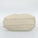 GUCCI GG Canvas Guccissima Sukey Hand Bag Leather Ivory Gold 211944 Auth 185032V-5