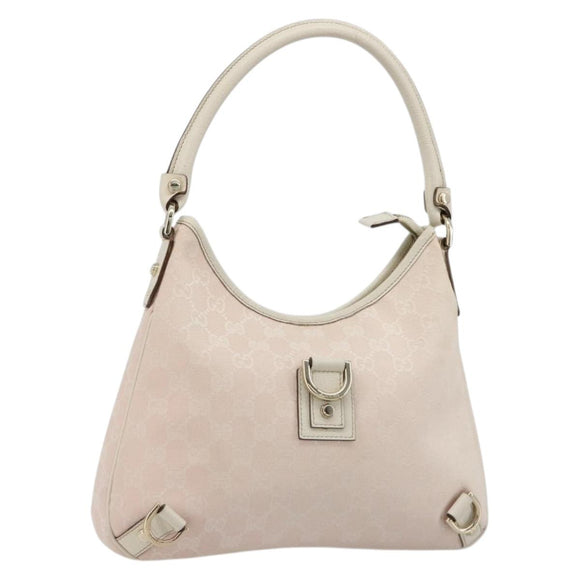 GUCCI GG Canvas Abbey Shoulder Bag Pink Gold 130738 Auth 185033V