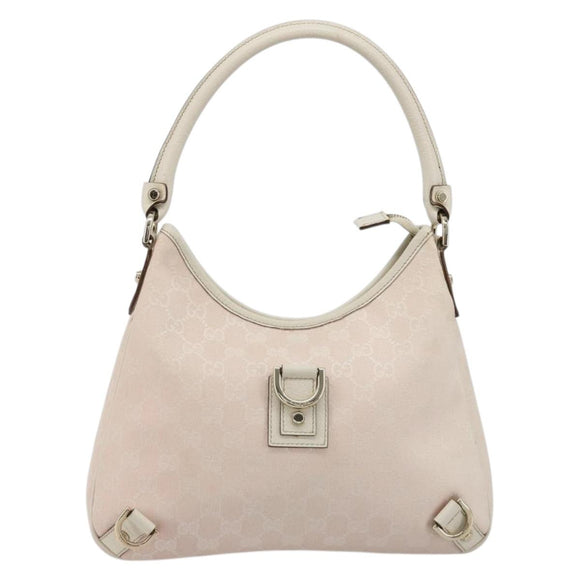 GUCCI GG Canvas Abbey Shoulder Bag Pink Gold 130738 Auth 185033V