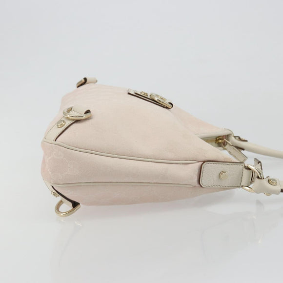 GUCCI GG Canvas Abbey Shoulder Bag Pink Gold 130738 Auth 185033V