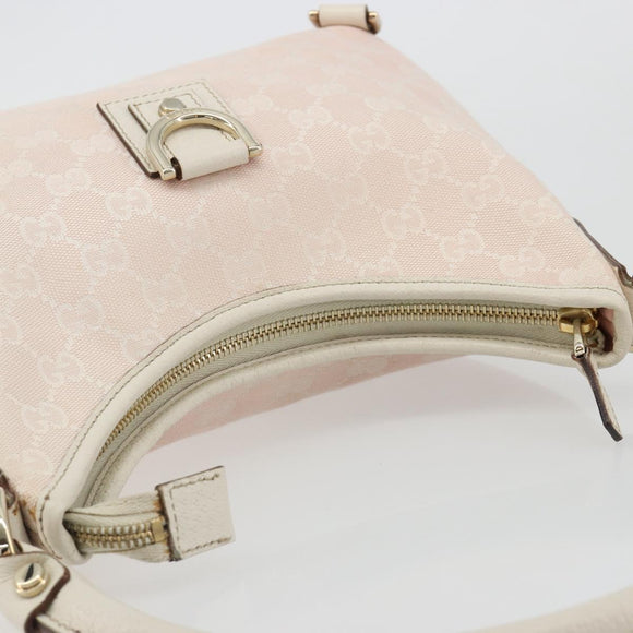 GUCCI GG Canvas Abbey Shoulder Bag Pink Gold 130738 Auth 185033V