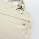 GUCCI Horsebit Boston Bag Leather Gold Ivory 189890 Auth 185034V-11