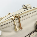 GUCCI Horsebit Boston Bag Leather Gold Ivory 189890 Auth 185034V-15
