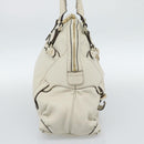 GUCCI Horsebit Boston Bag Leather Gold Ivory 189890 Auth 185034V-4