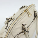 GUCCI Horsebit Boston Bag Leather Gold Ivory 189890 Auth 185034V-6