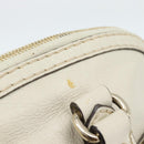 GUCCI Horsebit Boston Bag Leather Gold Ivory 189890 Auth 185034V-7
