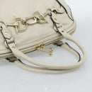 GUCCI Horsebit Boston Bag Leather Gold Ivory 189890 Auth 185034V-8