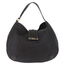 GUCCI GG Canvas Guccissima Bag Leather Dark Brown Gold 233604 Auth 185035V-2