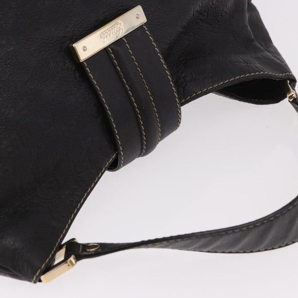 GUCCI GG Canvas Guccissima Bag Leather Dark Brown Gold 233604 Auth 185035V