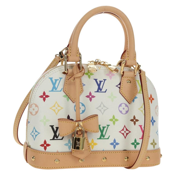 LOUIS VUITTON Monogram LV x TM Alma BB Hand Bag 2way White M13078 Auth 185039SM