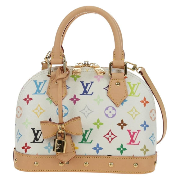 LOUIS VUITTON Monogram LV x TM Alma BB Hand Bag 2way White M13078 Auth 185039SM