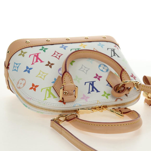 LOUIS VUITTON Monogram LV x TM Alma BB Hand Bag 2way White M13078 Auth 185039SM