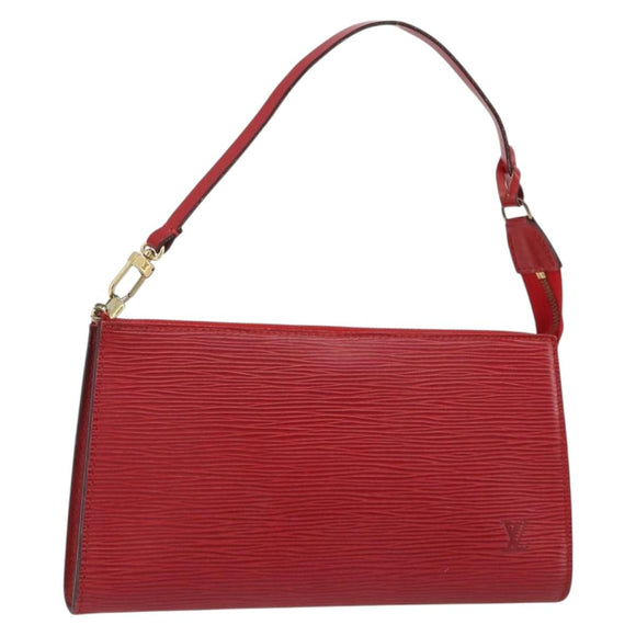 LOUIS VUITTON Epi Pochette Accessoires Pouch Red M52947 LV Auth 185044