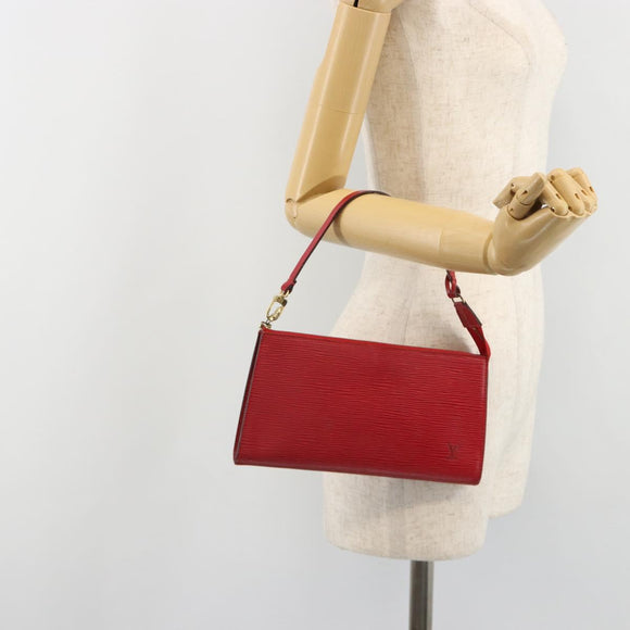 LOUIS VUITTON Epi Pochette Accessoires Pouch Red M52947 LV Auth 185044