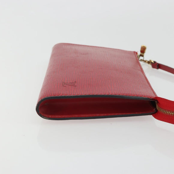 LOUIS VUITTON Epi Pochette Accessoires Pouch Red M52947 LV Auth 185044