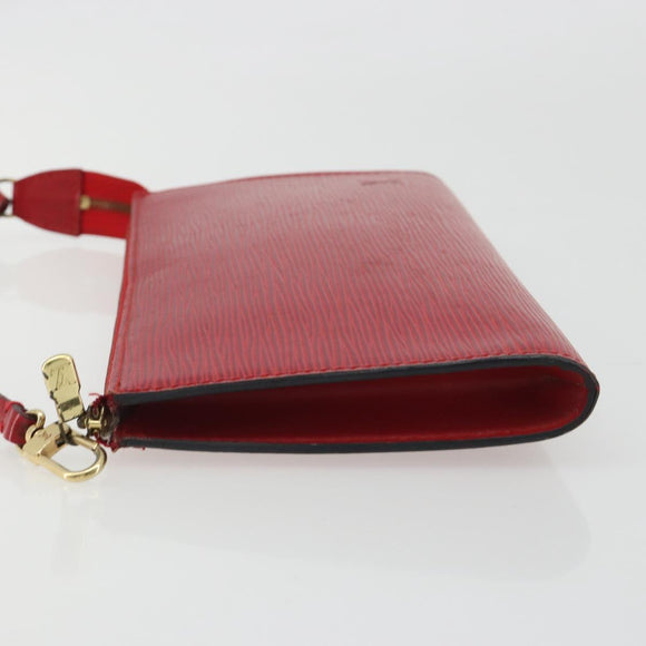LOUIS VUITTON Epi Pochette Accessoires Pouch Red M52947 LV Auth 185044
