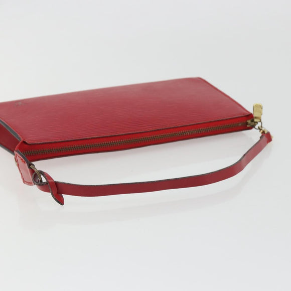 LOUIS VUITTON Epi Pochette Accessoires Pouch Red M52947 LV Auth 185044