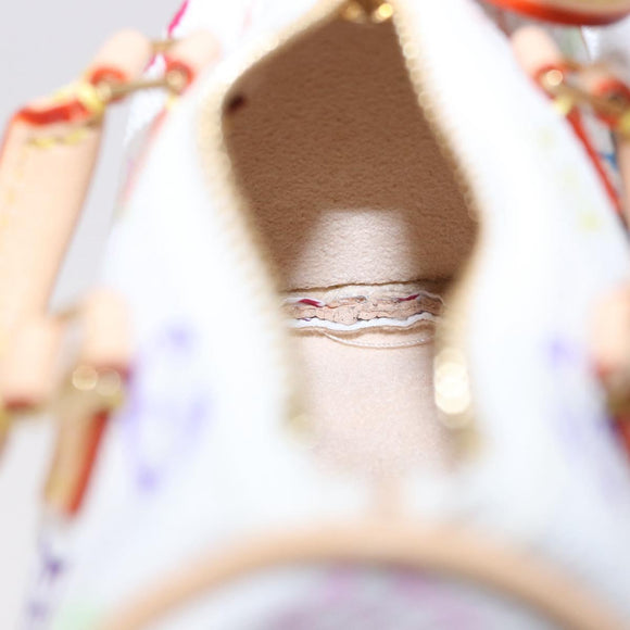 LOUIS VUITTON Multicolor Micro Speedy Bag Charm White M03729 LV Auth 185046SM
