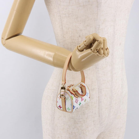 LOUIS VUITTON Multicolor Micro Speedy Bag Charm White M03729 LV Auth 185046SM