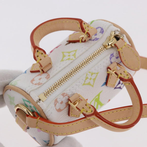 LOUIS VUITTON Multicolor Micro Speedy Bag Charm White M03729 LV Auth 185046SM