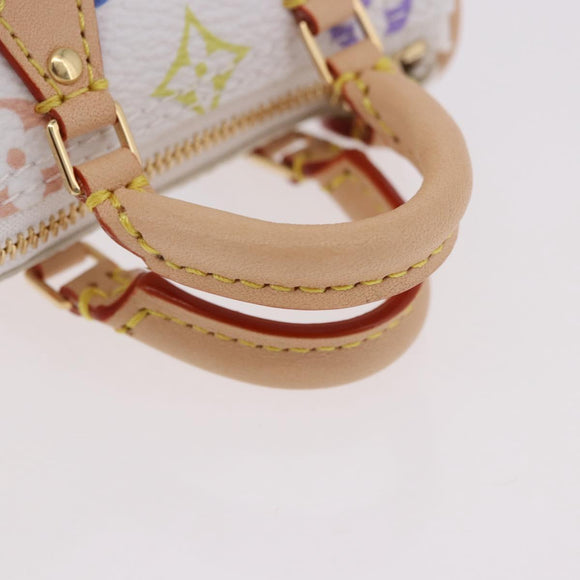 LOUIS VUITTON Multicolor Micro Speedy Bag Charm White M03729 LV Auth 185046SM
