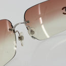 CHANEL COCO Mark Sunglasses metal Silver CC Auth 185048V-8