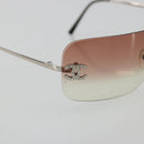CHANEL COCO Mark Sunglasses metal Silver CC Auth 185048V-7
