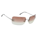 CHANEL COCO Mark Sunglasses metal Silver CC Auth 185051V-1