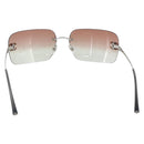 CHANEL COCO Mark Sunglasses metal Silver CC Auth 185051V-3