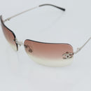 CHANEL COCO Mark Sunglasses metal Silver CC Auth 185051V-9