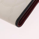 CELINE Compact Wallet Leather White Silver Auth 185052V-12