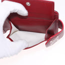 CELINE Compact Wallet Leather White Silver Auth 185052V-18