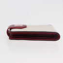 CELINE Compact Wallet Leather White Silver Auth 185052V-6