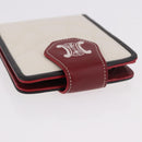 CELINE Compact Wallet Leather White Silver Auth 185052V-7
