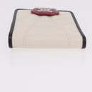 CELINE Compact Wallet Leather White Silver Auth 185052V-8
