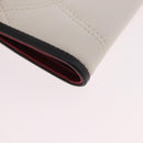 CELINE Compact Wallet Leather White Silver Auth 185052V-9