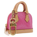 LOUIS VUITTON Monogram Vernis Micro Alma Bag Charm Pink M01706 LV Auth 185054SAM-1