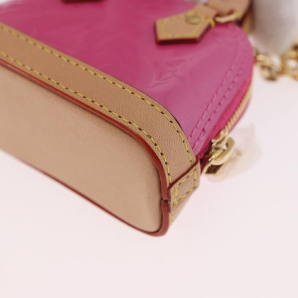 LOUIS VUITTON Monogram Vernis Micro Alma Bag Charm Pink M01706 LV Auth 185054SAM