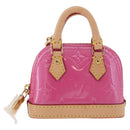 LOUIS VUITTON Monogram Vernis Micro Alma Bag Charm Pink M01706 LV Auth 185054SAM-13