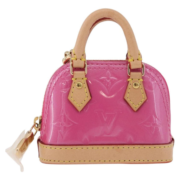 LOUIS VUITTON Monogram Vernis Micro Alma Bag Charm Pink M01706 LV Auth 185054SAM