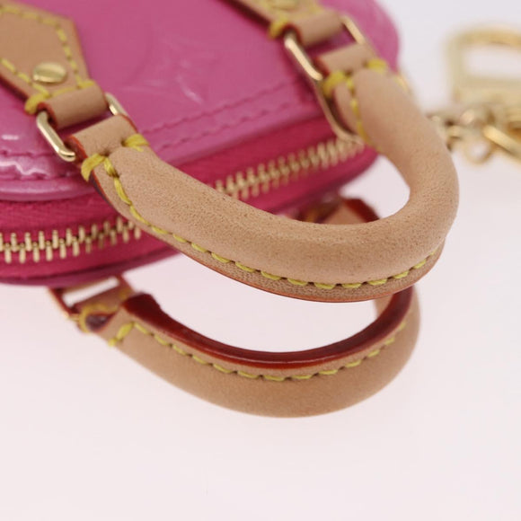 LOUIS VUITTON Monogram Vernis Micro Alma Bag Charm Pink M01706 LV Auth 185054SAM