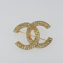 CHANEL COCO Mark Brooch metal Gold Tone CC Auth 185056V-2