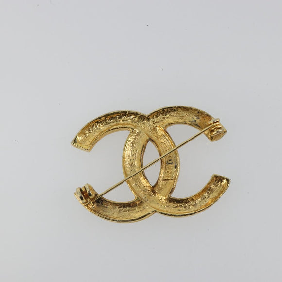 CHANEL COCO Mark Brooch metal Gold Tone CC Auth 185056V